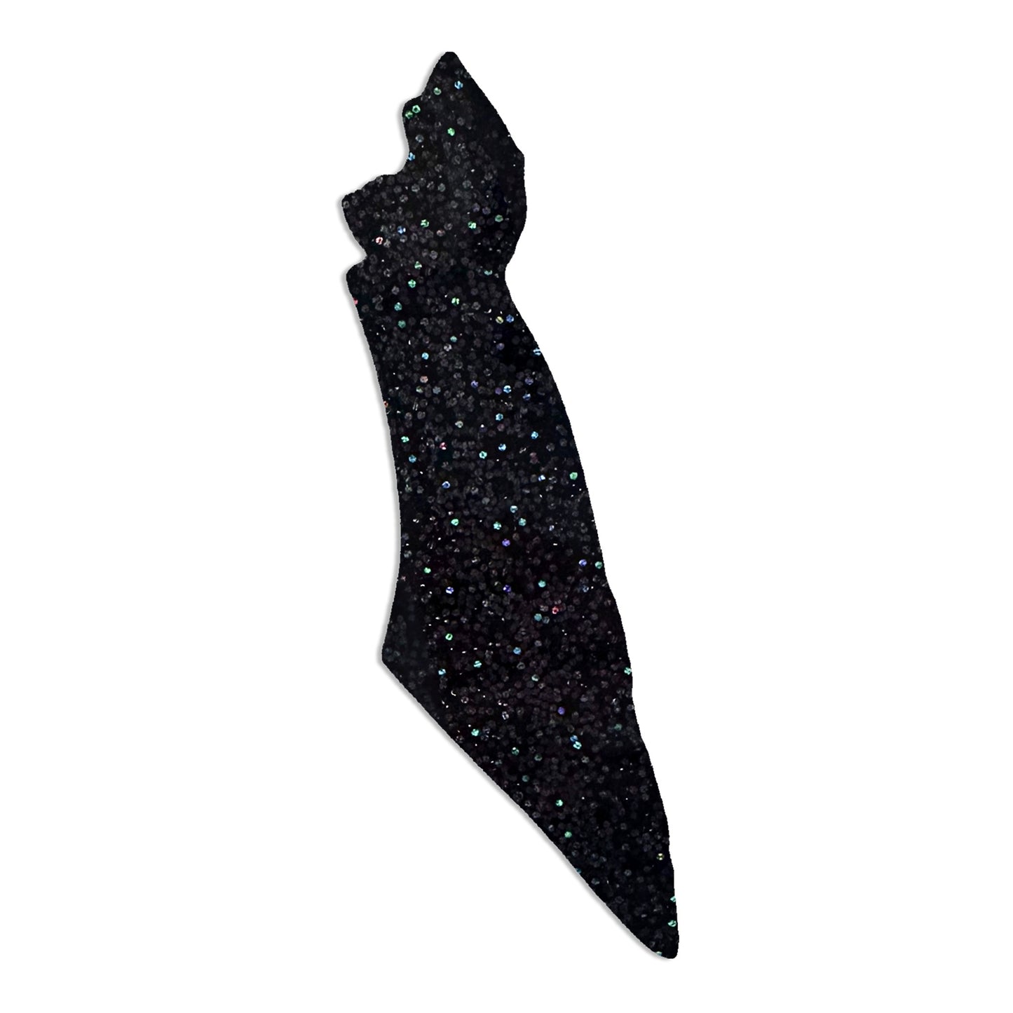 Chunky Black Glitter Map