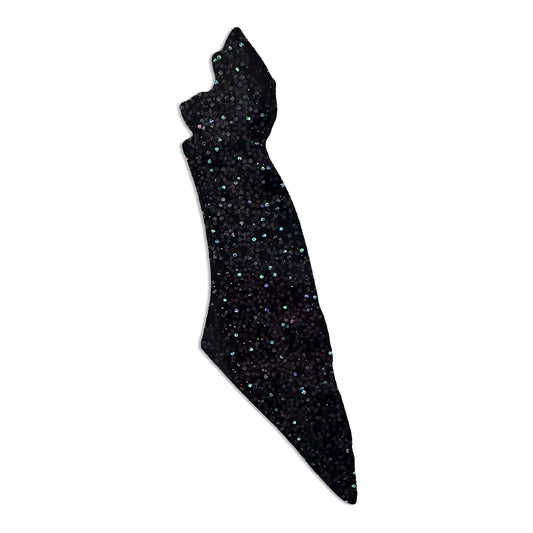 Chunky Black Glitter Map